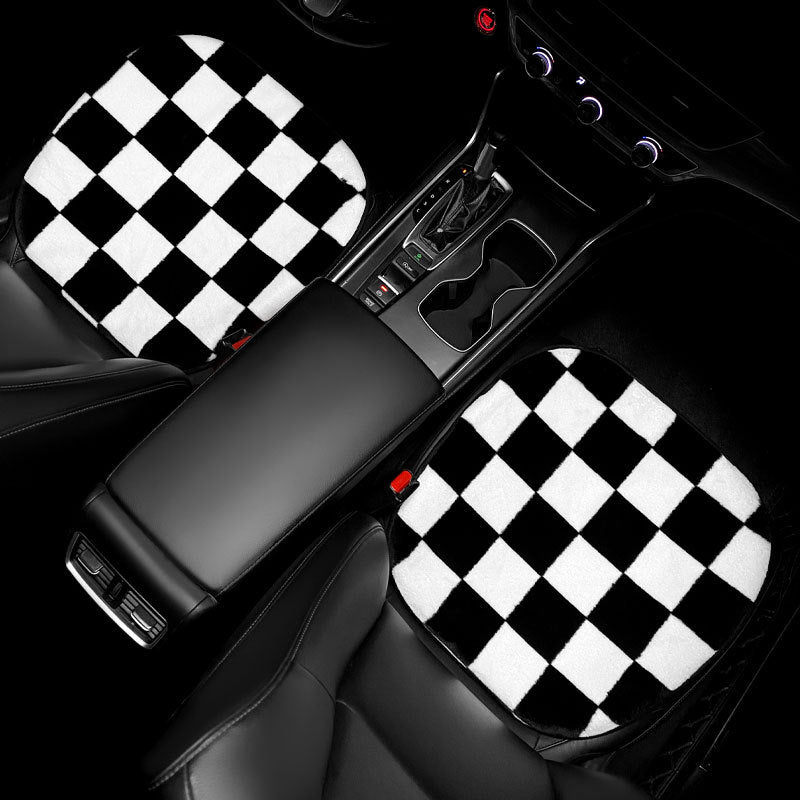 Steam Car Seat Cushion Chessboard Grid Plush Non-Slip Car Seat Cover Ventilation Cushion Car Seat Cushion Four Seasons Universal Car Seat Cover